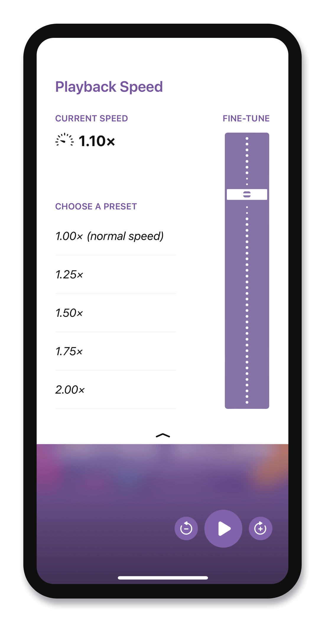 Adjustable Playback Speed